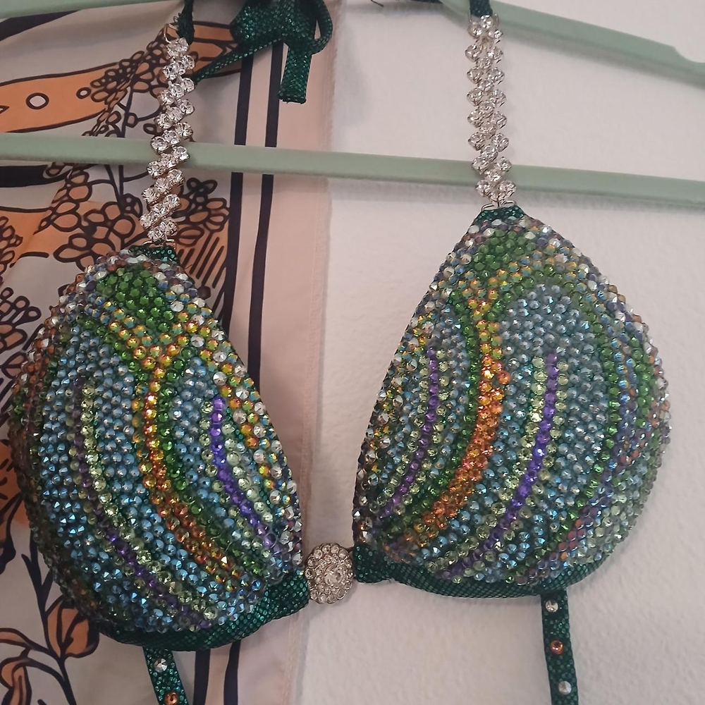 Colorful Rhinestone Bikini Top - Picture 3 of 5